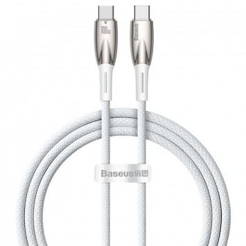 Дата кабель Baseus Glimmer Series Fast Charging Type-C to Type-C 100W 1m (CADH00070), Білий