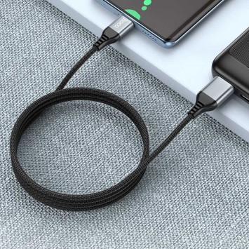 Дата кабель Hoco U128 Viking 2in1 USB/Type-C to Type-C (1m), Чорний - Type-C кабелі - зображення 4 