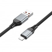 Дата кабель Hoco U128 Viking 2in1 USB/Type-C to Lightning (1m), Чорний