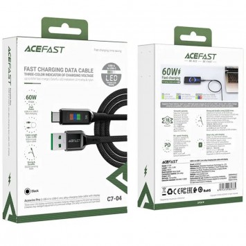 Дата кабель Acefast C7-04 USB-A to USB-C zinc alloy, Black - Type-C кабели - изображение 5