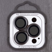 Захисне скло Metal Classic на камеру (в упак.) Apple iPhone 15 Pro (6.1") / 15 Pro Max (6.7"), Чорний / Midnight