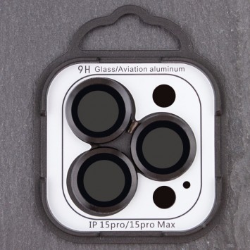 Захисне скло Metal Classic на камеру iPhone 15 Pro / 15 Pro Max, Чорний / Midnight - iPhone 15 Pro Max - зображення 2 