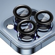 Защитное стекло Metal Classic на камеру (в упак.) для Apple iPhone 15 Pro (6.1") / 15 Pro Max (6.7"), Черный / Midnight