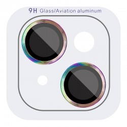 Защитное стекло на камеру для Apple iPhone 13 mini / 13 - Metal Classic (в упак.) Сиреневый / Rainbow