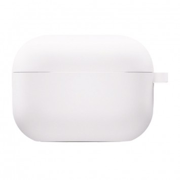 Силиконовый футляр с микрофиброй для наушников Airpods Pro 2, Белый / White