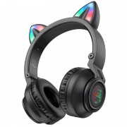 Детские наушники с ушками BOROFONE BO18 Cat ear, Черный