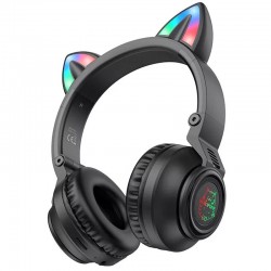 Дитячі навушники з вушками BOROFONE BO18 Cat ear, Чорний