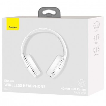 Накладні бездротові навушники Baseus Encok Wireless headphone D02 Pro (NGTD01030), White - Bluetooth наушники - зображення 7 