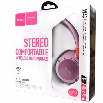 Накладні бездротові навушники Hoco W43 Adventure, Purple - Bluetooth наушники - зображення 2 