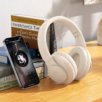 Накладні бездротові навушники Hoco W45 Enjoy, Milky White - Bluetooth наушники - зображення 2 