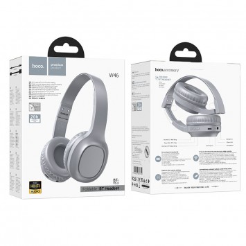 Накладні бездротові навушники Hoco W46 Charm, Light blue gray - Bluetooth наушники - зображення 2 