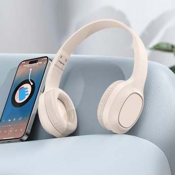 Накладні бездротові навушники Hoco W46 Charm, Milky White - Bluetooth наушники - зображення 2 