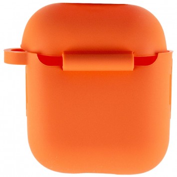 Силиконовый футляр New с карабином для наушников Airpods 1/2, Оранжевый / Kumquat - Apple AirPods - изображение 2