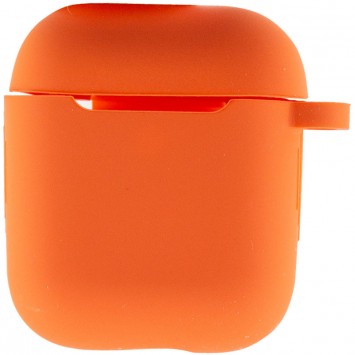 Силиконовый футляр New с карабином для наушников Airpods 1/2, Оранжевый / Kumquat - Apple AirPods - изображение 1