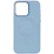 Кожаный чехол Bonbon Leather Metal Style with MagSafe для Apple iPhone 11 (6.1"), Голубой / Mist blue