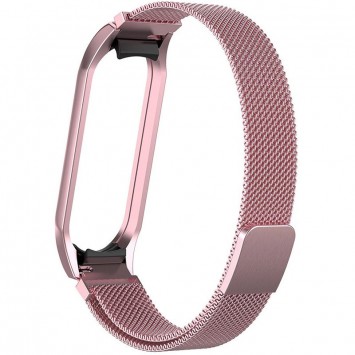 Ремінець Milanese Loop Design для Xiaomi Mi Band 5/6, Rose Gold