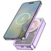 Портативное зарядное устройство Power Bank Hoco Q14A Ice Crystal PD20W с БЗУ 10000 mAh, Purple