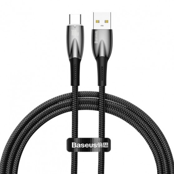 USB кабель Baseus Glimmer Series Fast Charging Data Cable USB для Type-C 100W 1m (CADH00040), Чорний