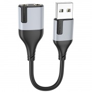 Перехідник Borofone BV19 Creator 2in1 USB to 3.5mm, Black