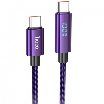 USB кабель Hoco U125 Benefit 100W Type-C to Type-C (1.2m), Фиолетовый