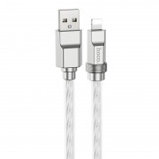 USB кабель Hoco U113 Solid 2.4A USB to Lightning (1m), Серебряный