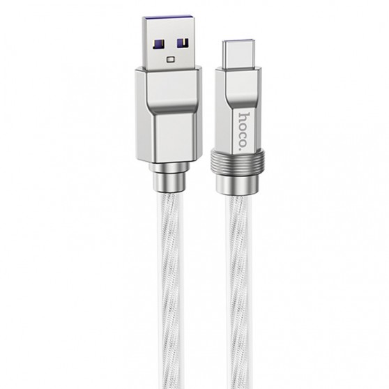 USB кабель Hoco U113 Solid 100W USB to Type-C (1m), Срібний