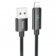 USB кабель Hoco U125 Benefit 2.4A USB to Lightning (1.2m), Чорний