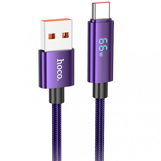 USB кабель Hoco U125 Benefit 5A USB to Type-C (1.2m), Фіолетовий