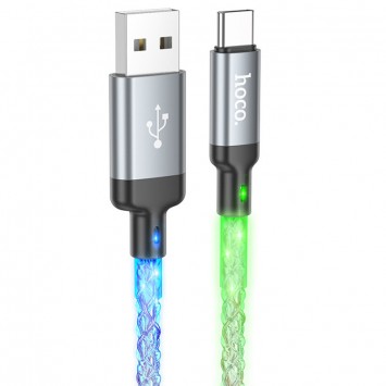 USB кабель Hoco U112 Shine 2.4A USB to Type-C (1m), Серый