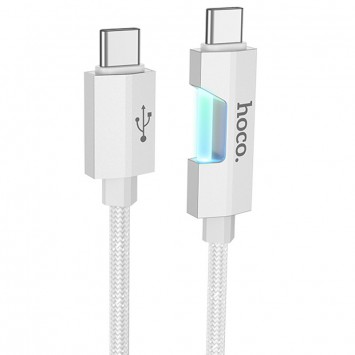 USB кабель Hoco U123 Regent colorful 60W Type-C to Type-C (1.2m), Серый