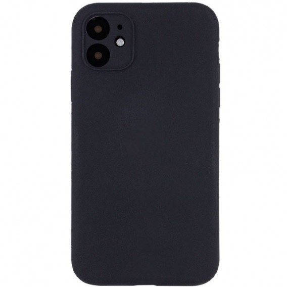 Чохол Silicone Case Full Camera Protective (AA) NO LOGO для Apple iPhone 12 (6.1"), Чорний / Black