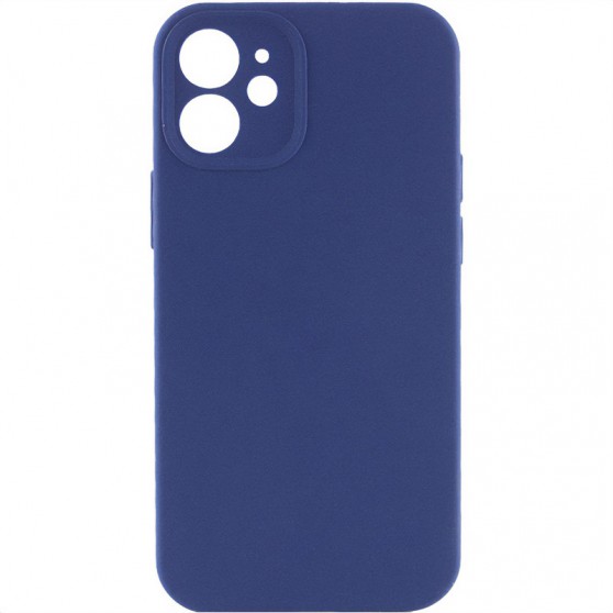 Чехол Silicone Case Full Camera Protective (AA) NO LOGO для Apple iPhone 12 (6.1"), Синий / Deep navy