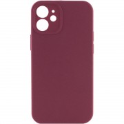 Чохол Silicone Case Full Camera Protective (AA) NO LOGO для Apple iPhone 12 (6.1"), Бордовий / Plum