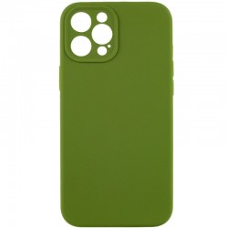 Чохол Silicone Case Full Camera Protective (AA) NO LOGO для Apple iPhone 12 Pro Max (6.7"), Зелений / Dark Olive