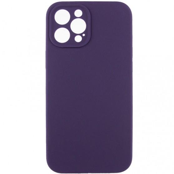 Чехол Silicone Case Full Camera Protective (AA) NO LOGO для Apple iPhone 12 Pro Max (6.7"), Фиолетовый / Elderberry