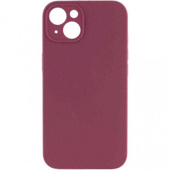 Чехол Silicone Case Full Camera Protective (AA) NO LOGO для Apple iPhone 13 (6.1"), Бордовый / Plum