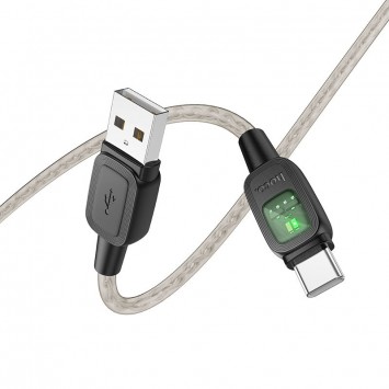 USB кабель Hoco U124 Stone silicone power-off USB to Type-C (1.2m), Чорний - Type-C кабелі - зображення 2 