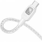 USB кабель Hoco U124 Stone silicone power-off 60W Type-C to Type-C (1.2m), Серый