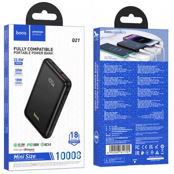 Портативний зарядний пристрій Power Bank Hoco Q21 Great 22.5W+PD20W 10000 mAh, Black - Power Bank - зображення 3 