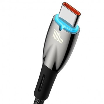 USB кабель Baseus Glimmer Series Fast Charging Data Cable USB для Type-C 100W 1m (CADH00040), Чорний - Type-C кабелі - зображення 1 