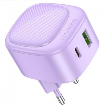 Блочок для зарядки Borofone BAS22A Fortune PD20W+QC3.0 (1C1A), Purple - Сетевые зарядные устройства (220 В) - изображение 1