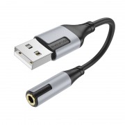 Переходник Borofone BV19 Creator USB to 3.5mm, Black