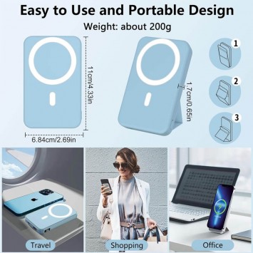 Портативний зарядний пристрій Power Bank JJT-A27-1 PD20W+QC 22.5W з БЗУ 10000 mAh, Light blue - Power Bank - зображення 2 