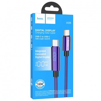 USB кабель Hoco U125 Benefit 100W Type-C to Type-C (1.2m), Фіолетовий - Type-C кабелі - зображення 4 