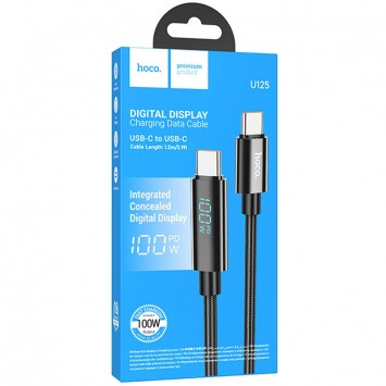 USB кабель Hoco U125 Benefit 100W Type-C to Type-C (1.2m), Черный - Type-C кабели - изображение 5