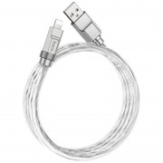 USB кабель Hoco U113 Solid 2.4A USB to Lightning (1m), Серебряный