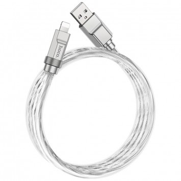 USB кабель Hoco U113 Solid 2.4A USB to Lightning (1m), Срібний - Lightning - зображення 1 