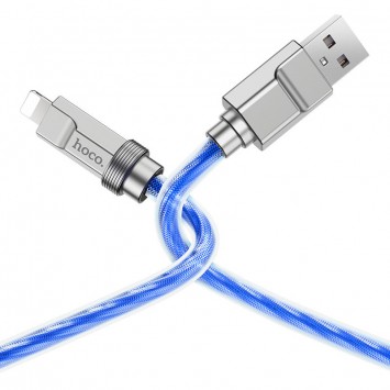 USB кабель Hoco U113 Solid 2.4A USB to Lightning (1m), Синій - Lightning - зображення 3 