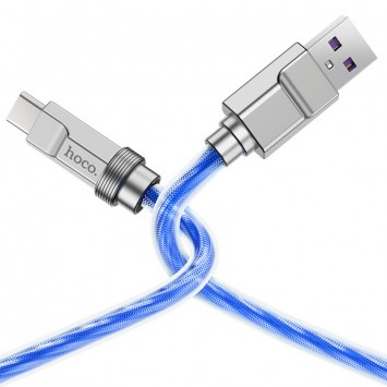 USB кабель Hoco U113 Solid 100W USB to Type-C (1m), Синій - Type-C кабелі - зображення 3 