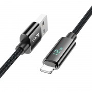 USB кабель Hoco U125 Benefit 2.4A USB to Lightning (1.2m), Чорний